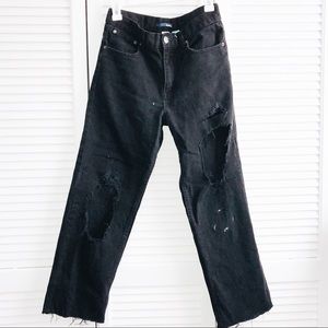 Distressed Black Jeans
